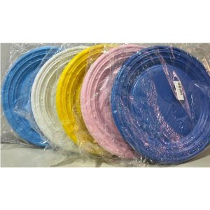 PLATO PLASTICO 22CM X 24 COLOR Y BCO