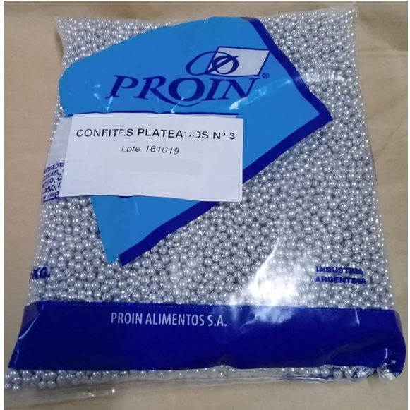 CONFITES PLATEADOS X 1KG NRO 3