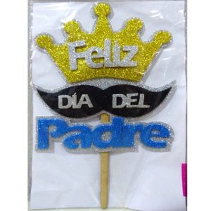 ADORNO PINCHE GOMA EVA CON BRILLO FELIZ DIA PAPA