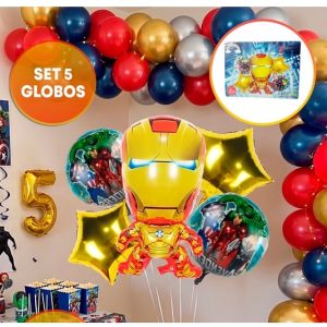 SET 5 GLOBOS IRON MAN