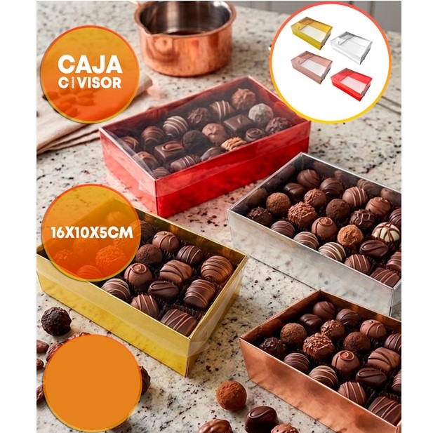 CAJA BOMBONERA METAL.16X10X5 CON VISOR X1