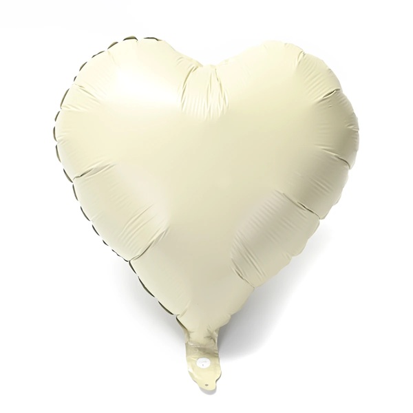 GLOBO FOIL 18P CORAZON LISO CREMA