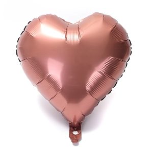 GLOBO FOIL 18P CORAZON LISO MARRON MATE