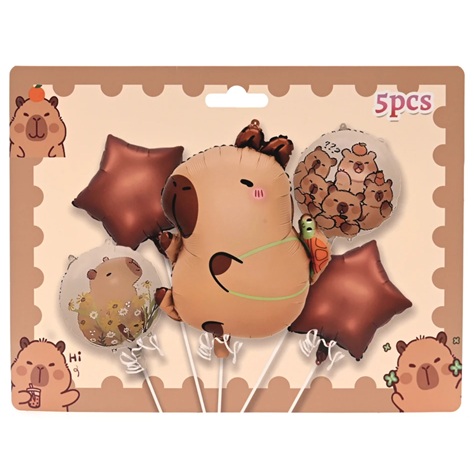 SET 5 GLOBOS CAPIBARA