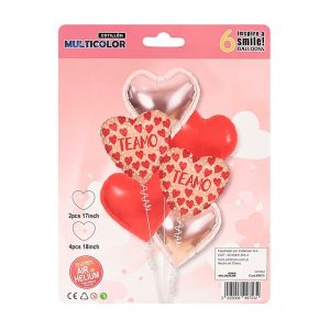 SET 6 GLOBOS CORAZON TE AMO