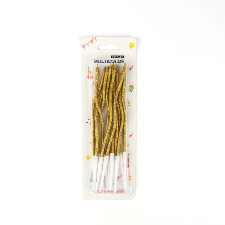VELAS CURVAS GIBRE X12 DORADO