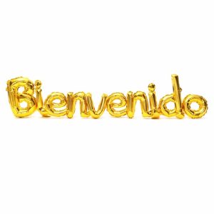 GLOBO FOIL FRASE BIENVENIDO DORADO