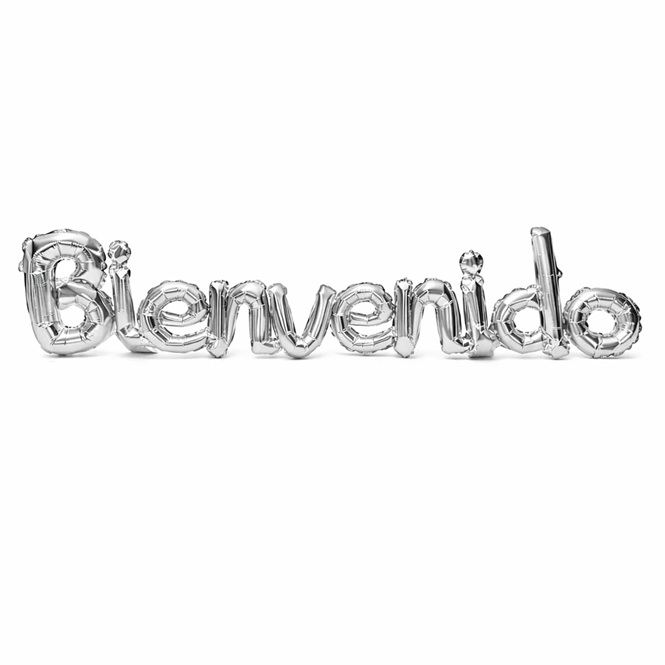 GLOBO FOIL FRASE BIENVENIDO PLATA