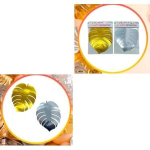 ADORNO HOJAS PALMERA METALIZADAS X6 ORO / PLATA