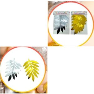 ADORNO HOJAS METALIZADAS 29CM X6 ORO / PLATA