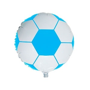 GLOBO FOIL 10P PELOTA CELESTE Y BLANCA