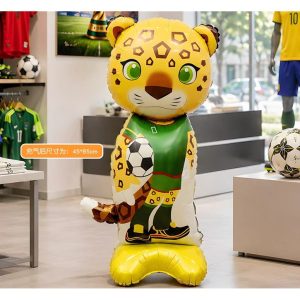 GLOBO FOIL SILUETA CON BASE 85CM MASCOTA LEOPARDO