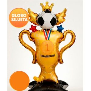 GLOBO FOIL CON BASE FUTBOL TROFEO 98CM