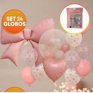 SET 24 PIEZAS GLOBOS MOÑO