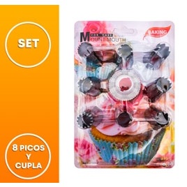 SET REPOSTERO PICOS PASTELEROS X8 Y 2 CUPLAS