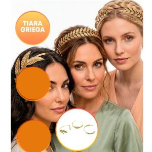 TIARA METAL GRIEGA LAURELES DORADA