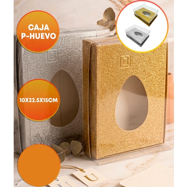 CAJA PARA HUEVO 10X15X22 GIBREADA VISOR ACETATO