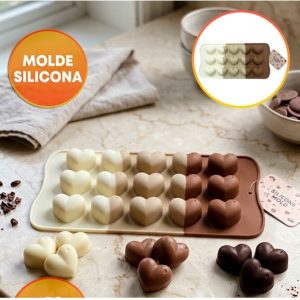 MOLDE SILICONA BOMBONES CORAZONES LISOS