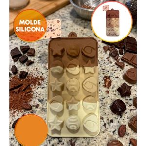 MOLDE SILICONA BOMBONES ESTRELLA CORAZON OSTRAS