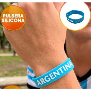 PULSERA ARGENTINA SILICONA CON BROCHE X1