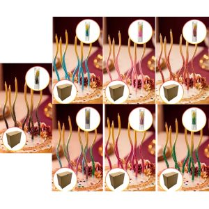 VELAS CURVAS X6 DEGRADE CON MANCHAS DORADAS
