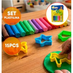 PLASTILINA CON CORTANTES 15 PIEZAS