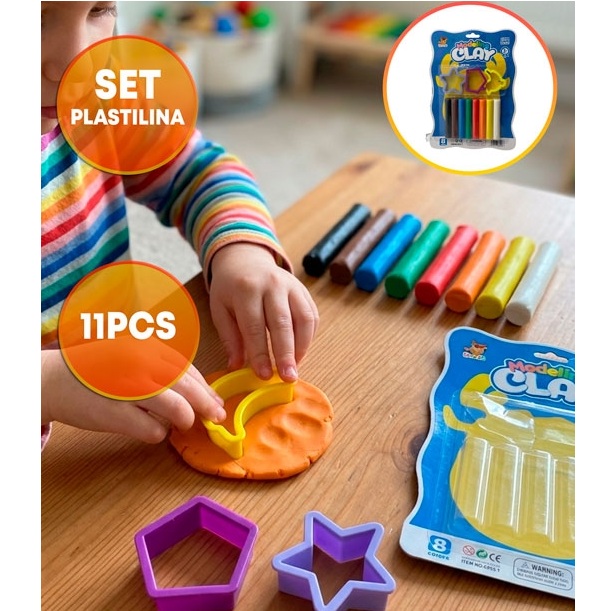 PLASTILINA CON CORTANTES 11 PIEZAS