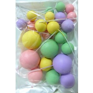 ADORNO PARA TORTA ESFERAS X24 MULTICOLOR PASTEL