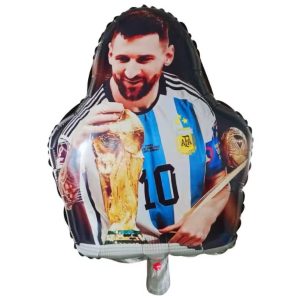 GLOBO FOIL SILUETA 62CM MESSI CON LA COPA