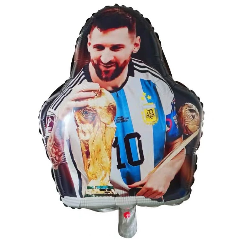 GLOBO FOIL SILUETA 62CM MESSI CON LA COPA