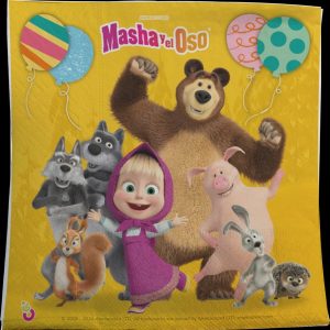 SERVILLETA PREMIUM IMPRESA X 20 MASHA Y EL OSO