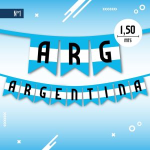 BANDERIN ARGENTINA TELA FRASE ARGENTINA 1,5MTS