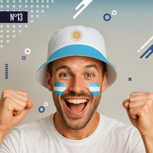 GORRO TELA ARGENTINA CELESTE Y BLANCO