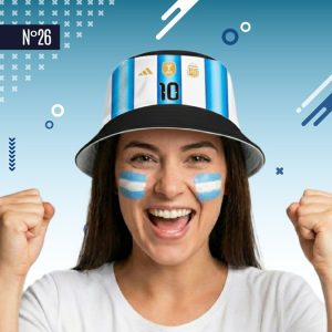 GORRO TELA ARGENTINA CELESTE Y BLANCO CAMISETA