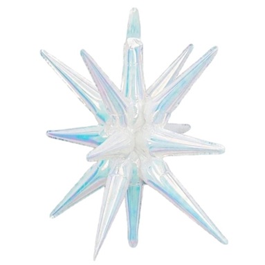 GLOBO FOIL 22P ESTRELLA 14 PUNTAS IRIDIS BLANCA