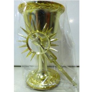 CALIZ DORADO CON HOSTIA 10CM
