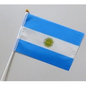 BANDERA ARGENTINA TELA 14X21 CON PALITO X1