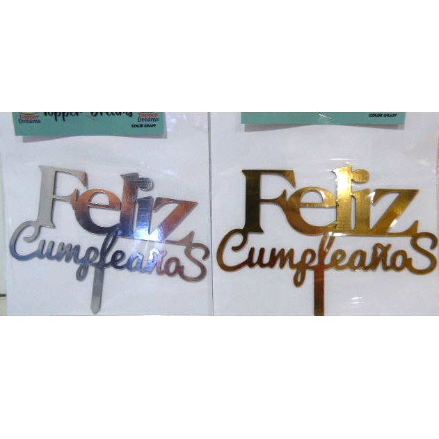 ADORNO PINCHE ESPEJADO FELIZ CUMPLEAÑOS