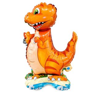 GLOBO FOIL SILUETA CON BASE 40CM DINOSAURIO