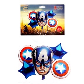 SET 5 GLOBOS CAPITAN AMERICA