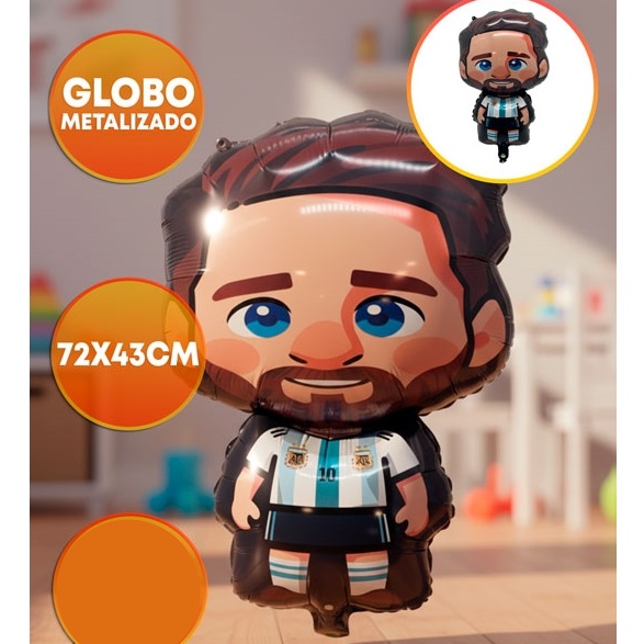 GLOBO FOIL SILUETA 72CM MESSI CARICATURA