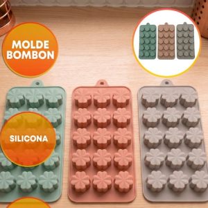 MOLDE SILICONA BOMBONES FLOR FACETADA