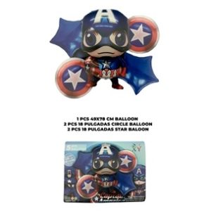 SET 5 GLOBOS CAPITAN AMERICA ANIMADO
