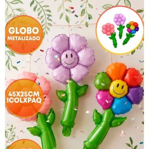 GLOBO FOIL SILUETA 18P FLOR CON TALLO