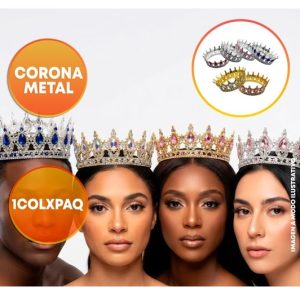 CORONA METAL STRASS Y PIEDRAS 12,5CM
