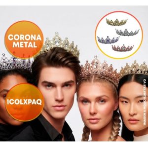 CORONA METAL TIARA CON STRASS Y PIEDRAS