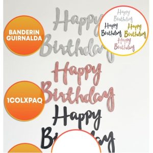 BANDERIN GUIRNALDA HAPPY BIRTHDAY LETRAS GIBRE