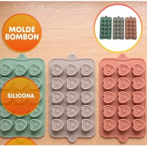 MOLDE SILICONA BOMBONES CORAZONES DOBLES X15