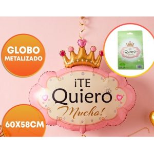 GLOBO FOIL 60CM NUBE CORONA TE QUIERO MUCHO