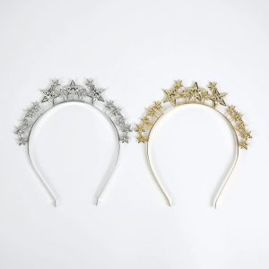 VINCHA METAL ESTRELLA PERLAS Y STRASS